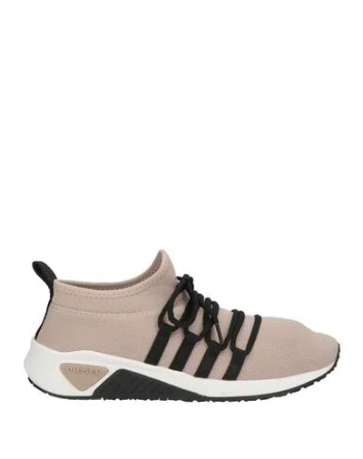 Diesel Woman Sneakers Blush Size 8.5 Textile Fibers In Neutral