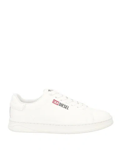 Diesel Woman Sneakers Cream Size 8 Leather In White