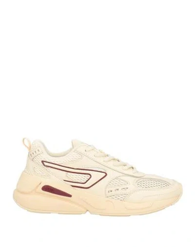 Diesel Woman Sneakers Cream Size 8.5 Textile Fibers In White