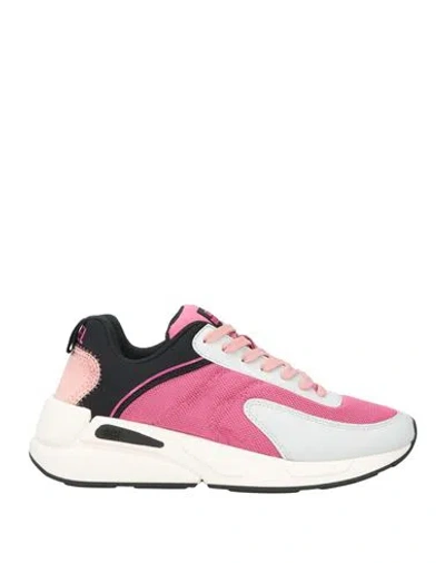 Diesel Woman Sneakers Fuchsia Size 8 Textile Fibers In Animal Print