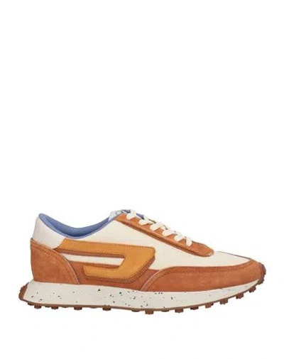 Diesel Woman Sneakers Ivory Size 6.5 Cow Leather, Polyester In White