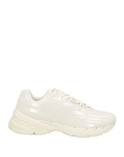 Diesel Woman Sneakers Ivory Size 8 Textile Fibers In White