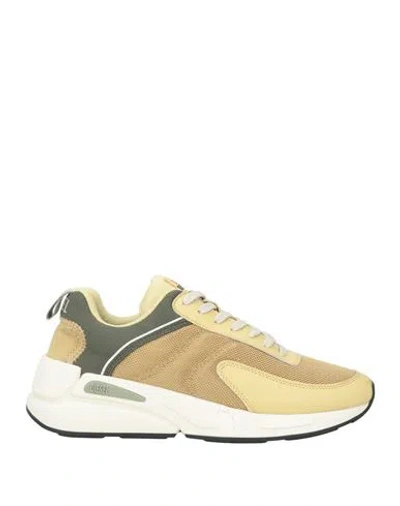 Diesel Woman Sneakers Khaki Size 8 Textile Fibers In Multi
