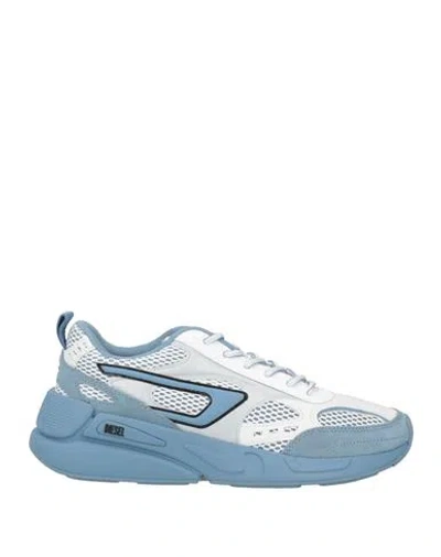 Diesel Woman Sneakers Light Blue Size 8 Polyester, Leather