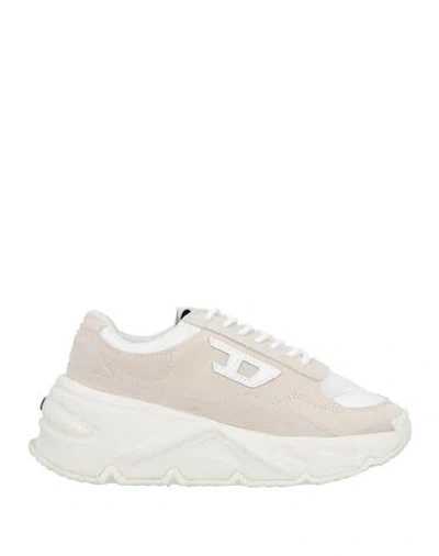 Diesel Woman Sneakers Light Grey Size 7.5 Leather, Textile Fibers In Gray