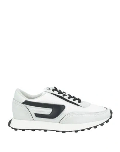 Diesel Woman Sneakers Light Grey Size 7.5 Textile Fibers, Leather