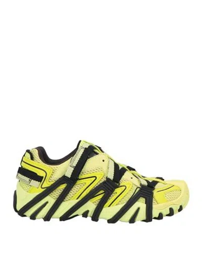 Diesel Woman Sneakers Lime Green Size 8.5 Soft Leather, Textile Fibers In Beige