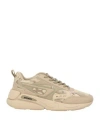 Diesel Woman Sneakers Sand Size 7 Cotton, Textile Fibers In Beige