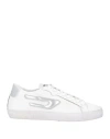 Diesel Woman Sneakers Silver Size 8 Cow Leather
