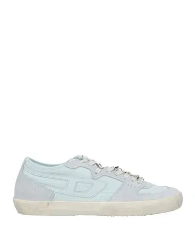 Diesel Woman Sneakers Sky Blue Size 7.5 Polyester, Leather