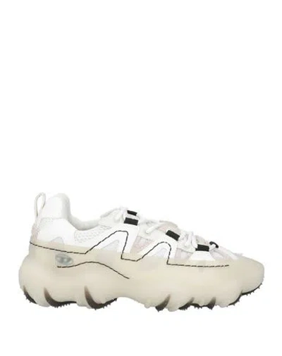 DIESEL DIESEL WOMAN SNEAKERS WHITE SIZE 9 TEXTILE FIBERS