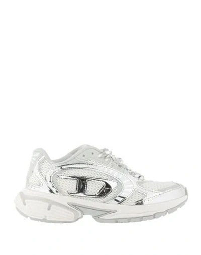 DIESEL DIESEL WOMAN SNEAKERS WHITE SIZE 7.5 TEXTILE FIBERS