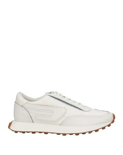 Diesel Woman Sneakers White Size 8 Cow Leather, Polyester