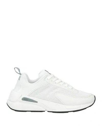 Diesel Woman Sneakers White Size 8 Textile Fibers In Animal Print