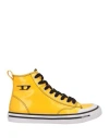 Diesel Woman Sneakers Yellow Size 7 Polyurethane, Polyamide