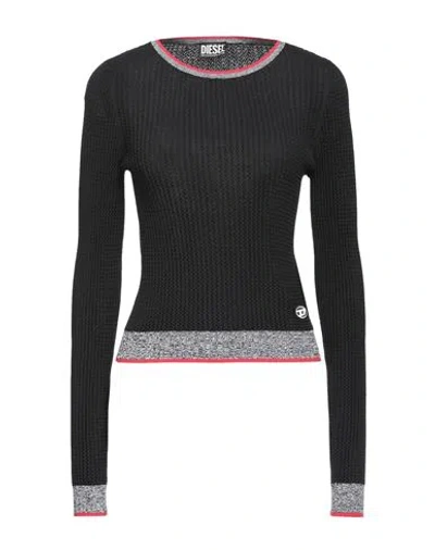 Diesel Woman Sweater Black Size L Cotton, Polyamide
