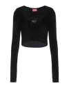 Diesel Cheryl Logo-plaque Crop Top In Black