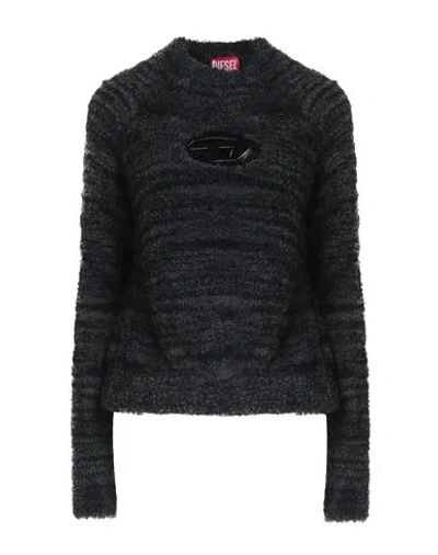 Diesel Woman Sweater Black Size S Polyester, Cotton, Polyamide, Elastane