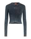 Diesel Woman Sweater Blue Size M Cotton In Blue