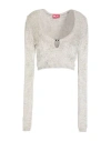 Diesel Woman Sweater Grey Size L Rayon, Viscose In Grey