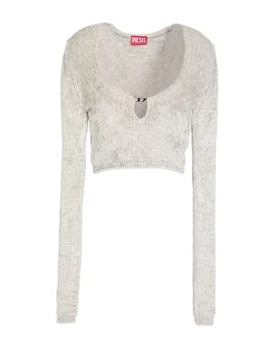 Diesel Woman Sweater Grey Size L Rayon, Viscose