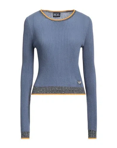 Diesel Woman Sweater Light Blue Size Xl Cotton, Polyamide