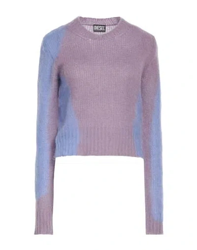 Diesel Woman Sweater Mauve Size M Mohair Wool, Polyamide, Wool In Purple