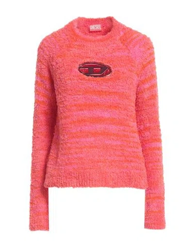 Diesel Woman Sweater Orange Size S Polyester, Cotton, Polyamide, Elastane