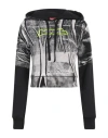 Diesel Hoodie Crop Sweethirt With Embossed Logo In Black