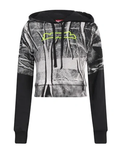 DIESEL DIESEL WOMAN SWEATSHIRT BLACK SIZE L COTTON