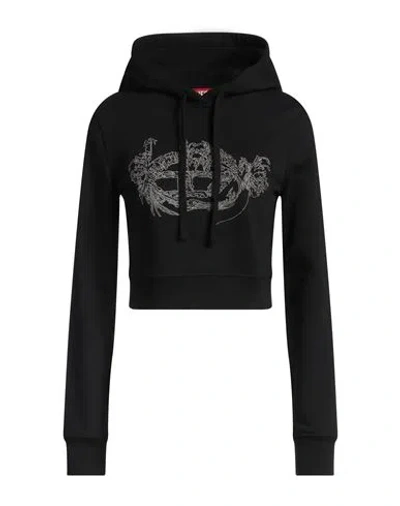 Diesel Woman Sweatshirt Black Size L Cotton, Elastane