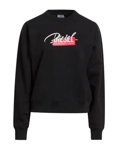 Diesel Woman Sweatshirt Black Size L Cotton, Elastane