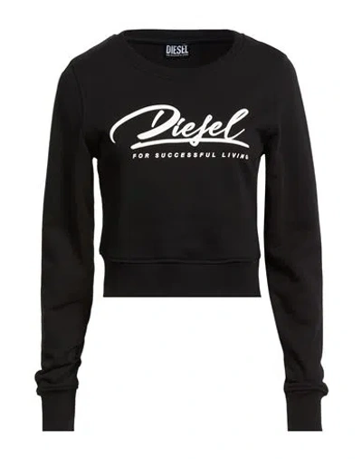 Diesel Woman Sweatshirt Black Size L Cotton, Elastane