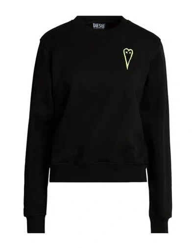 Diesel Woman Sweatshirt Black Size Xl Cotton