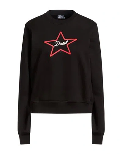 Diesel Woman Sweatshirt Black Size Xs Cotton