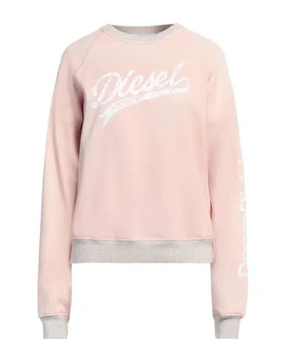 Diesel Woman Sweatshirt Blush Size L Cotton, Elastane In Pink