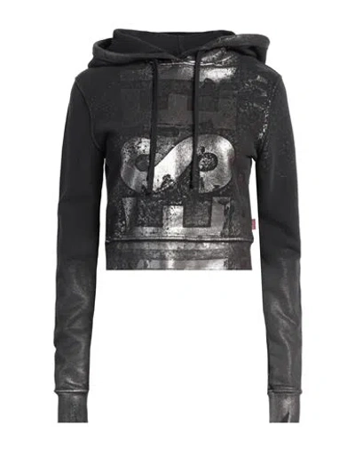 Diesel Woman Sweatshirt Charcoal Size L Cotton, Elastane