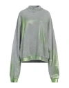Diesel Woman Sweatshirt Grey Size L Cotton, Elastane In Grey
