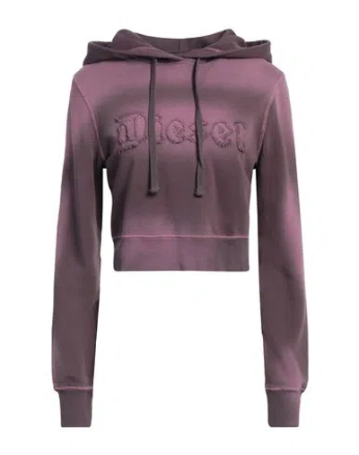 Diesel Woman Sweatshirt Mauve Size L Cotton, Elastane