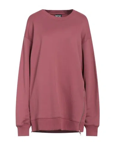 Diesel Woman Sweatshirt Mauve Size S Nylon, Cotton In Purple