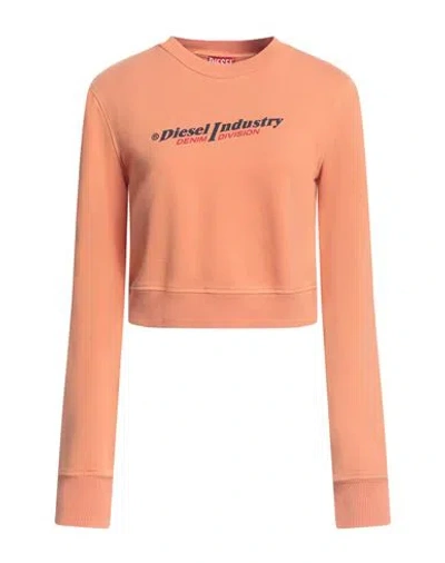 Diesel Red Tag Embossed Logo Crop F-slimmy-ind Crew-neck Sweatshirt In Orange