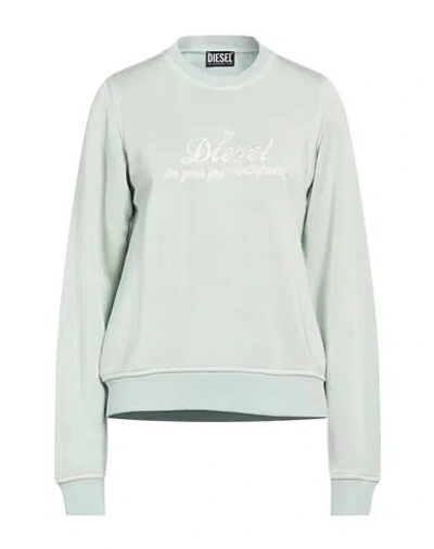 Diesel Woman Sweatshirt Sage Green Size Xs Viscose, Cotton, Elastane
