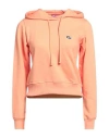 DIESEL DIESEL WOMAN SWEATSHIRT SALMON PINK SIZE XL COTTON, ELASTANE