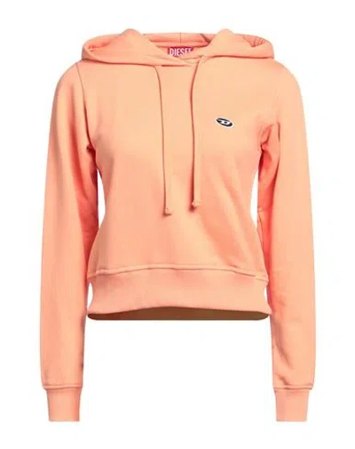 Diesel Woman Sweatshirt Salmon Pink Size Xl Cotton, Elastane In Orange