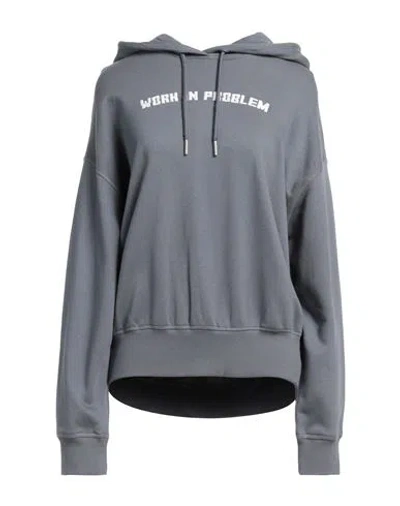 Diesel Woman Sweatshirt Slate Blue Size S Cotton, Modal