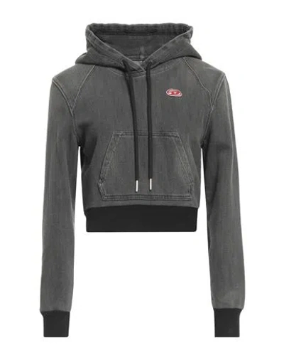 Diesel Woman Sweatshirt Charcoal Size L Cotton, Elastane In Grey