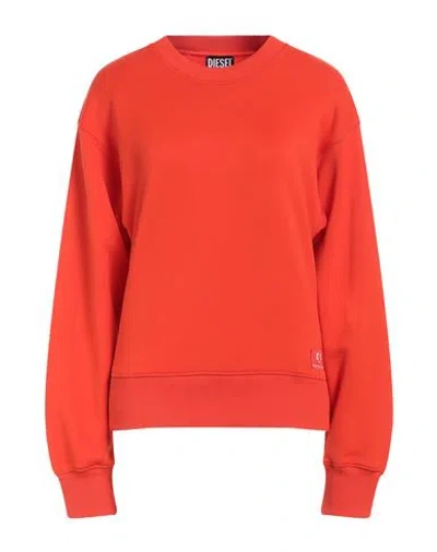 Diesel Woman Sweatshirt Tomato Red Size S Nylon, Cotton