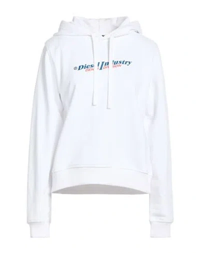 Diesel Woman Sweatshirt White Size L Cotton, Elastane