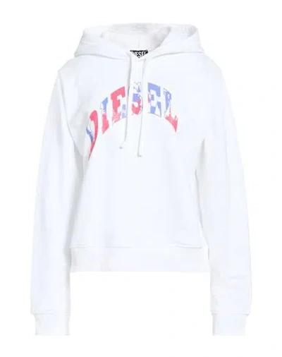 Diesel Woman Sweatshirt White Size L Cotton, Elastane