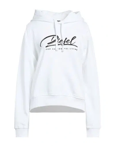 Diesel Woman Sweatshirt White Size L Cotton, Elastane